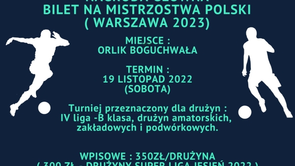 Puchar Rzeszowa Jesień 2022 - ZAPISY !