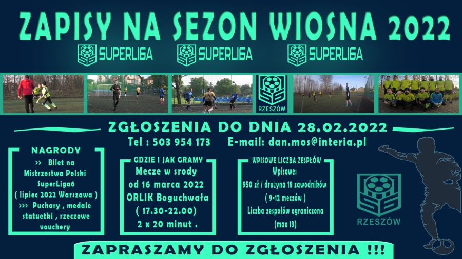 Sezon WIOSNA 2022 - ZAPISY !